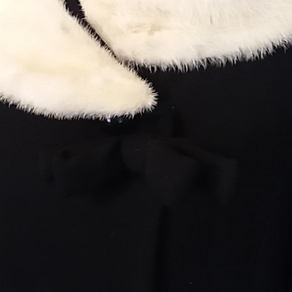 Vtg Benmor Higbee Black Opera Coat White Faux Fur